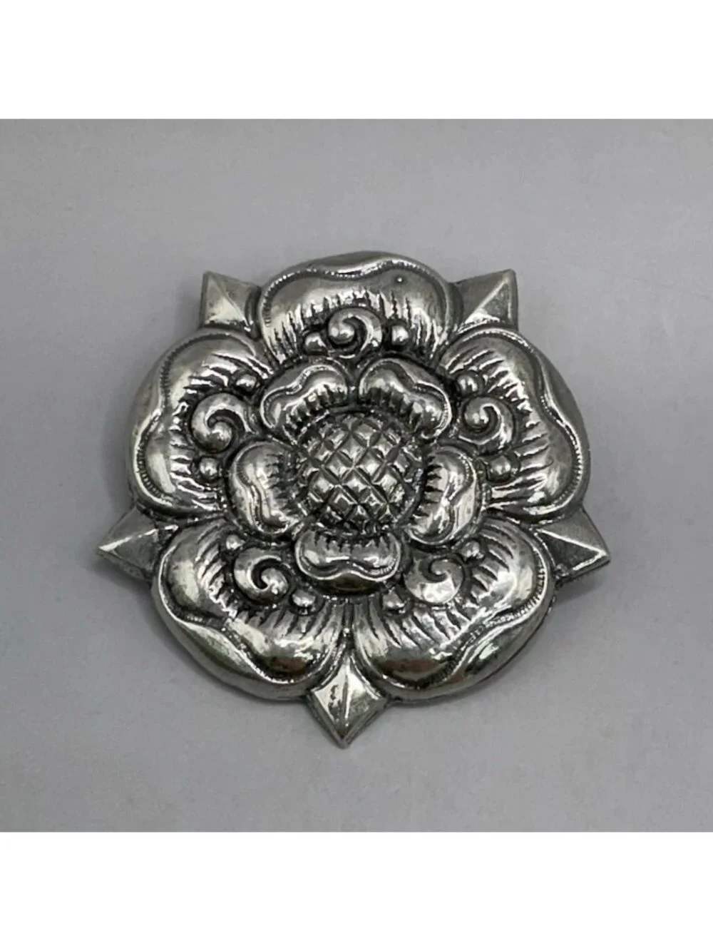 The Rose Of Trondheim Norway Pendant Signed F Morken 925 Sterling Silver Large